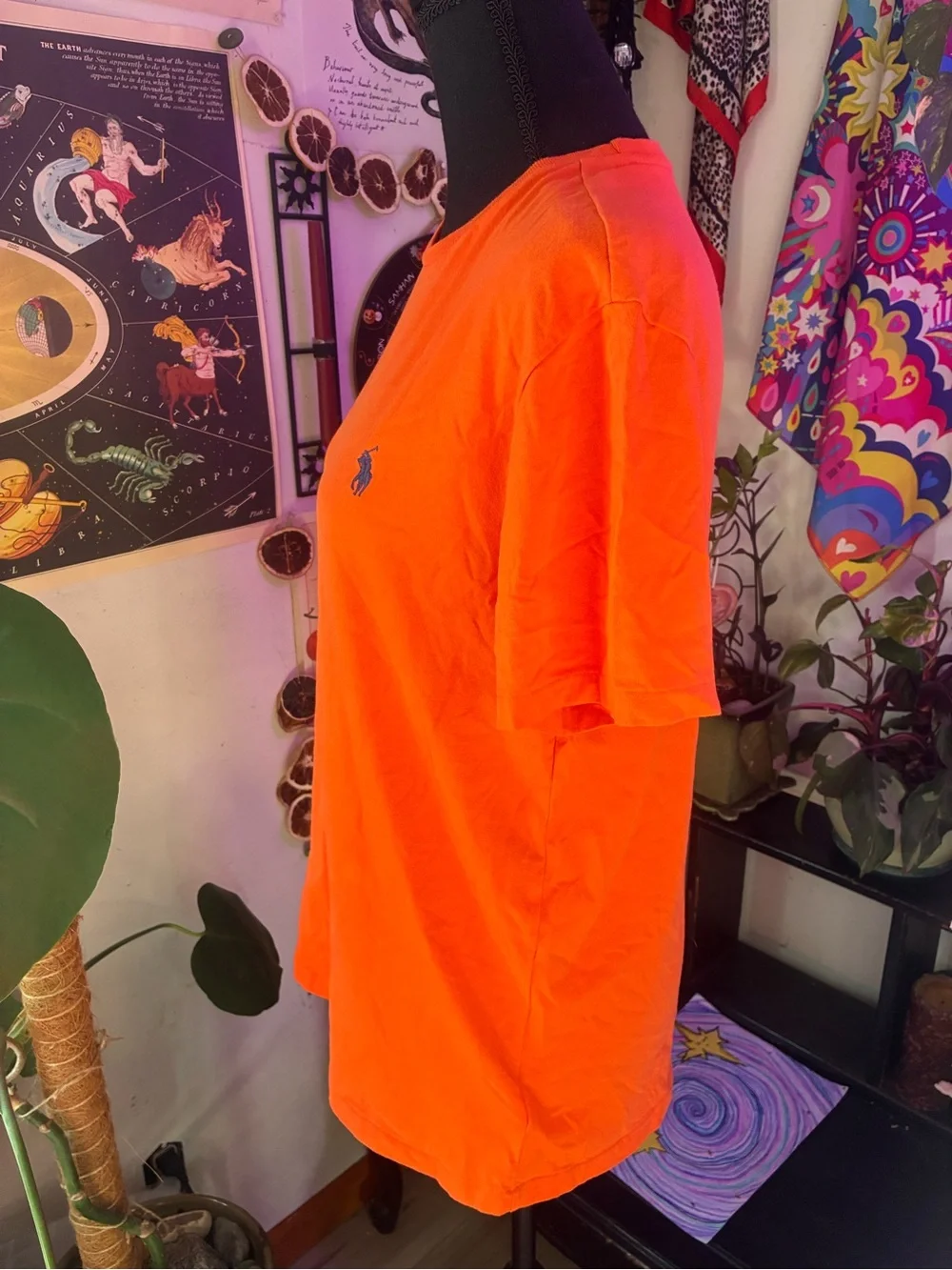 Polo by Ralph Lauren Bright Orange Crew Neck Tee with Blue Pony